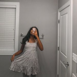 White Cheetah print dress